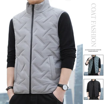 Marka Moda Erkekler Sonbahar Kış Yelek Yelek Sıcak satış Kore Tarzı Erkek Aşağı Rahat Kolsuz Ceket Mont Boyutu M-5XL