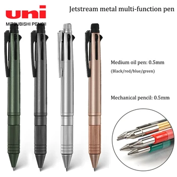 Uni Metal çok fonksiyonlu tükenmez kalem 5 in 1 mekanik kurşun kalem Jetstream çabuk kuruyan 0.38/0.5/0.7 İşletme okulu için MM Dolum