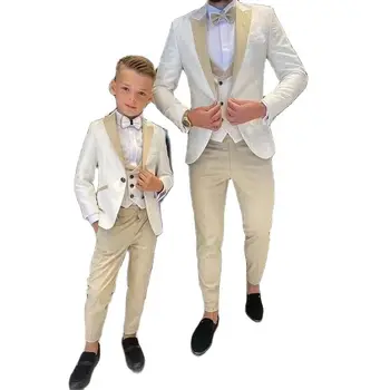 Jakarlı Düğün Takımları Erkekler için Doruğa Yaka Bir Düğme Blazer Setleri Düğün Damat Smokin Kostüm Mariage 3 Adet Ceket + Yelek + pantolon