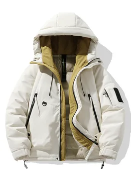 Yeni Kış Kapüşonlu Aşağı Ceket erkek dış mekan aletleri Amerikan Tarzı Retro Çift Kalınlaşmış Rüzgar Geçirmez Ceket Erkekler İçin