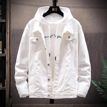 Erkek üst rahat ince beyaz ceket rahat iş giysisi Kot Ceket