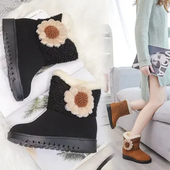 Düz Topuk Yuvarlak Ayak Kışlık Botlar Bayan kadın lastik ayakkabı Yağmur Lüks Tasarımcı Avustralya 2023 Lolita Ayak Bileği Yastıklı Düşük Moda