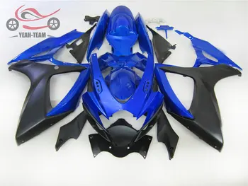 100 % fit Enjeksiyon fairing kitleri için SUZUKİ GSXR 600 750 2006 2007 mavi siyah motosiklet Çin fairings GSXR600 GSXR750 06 07