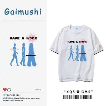 2023 Yaz erkek T Shirt Japonya Moda Harajuku Şort Kollu Tees Tops Erkekler Casual Erkek Giyim %100 % Pamuk grafikli tişört Erkekler