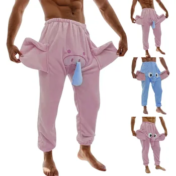 Erkek Pantolon Komik Fil Yenilik Çift Pijama Pantolon Hayvan Temalı rahat pantolon Oyun Garip Pijama Uzun Pantolon