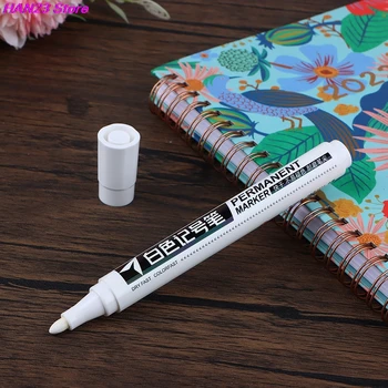 1 ADET Beyaz işaretleyici Kalem Kalıcı Yağlı Su Geçirmez Plastik Jel Kalem Yazma Çizim Grafiti Kalem Kırtasiye Yazma Kalem