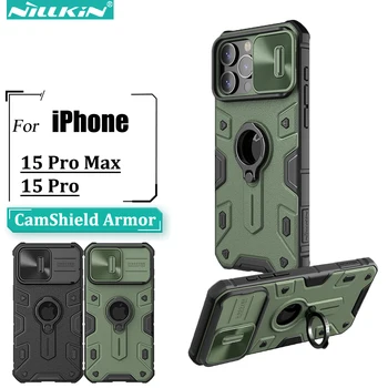 Nillkin iPhone 15 Pro Max Durumda Halka Tutucu, Darbeye Dayanıklı ve Anti-Parmak İzi Koruyucu Telefon Kapak için 15 Pro