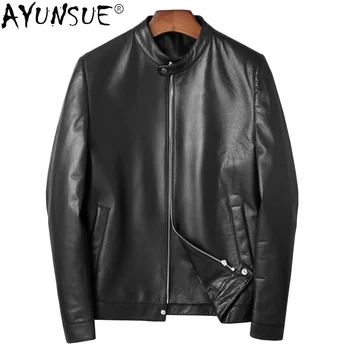 AYUNSUE 2024 Sonbahar Hakiki deri ceketler Erkekler Gerçek Koyun Derisi Ceket Erkek Siyah Kore Giyim Jaqueta Masculina SQQ313