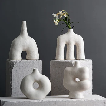 Düzensiz Şekil Vazo Modern Dekoratif Jardiniere Seramik Saksı Moda Ev Dekorasyon