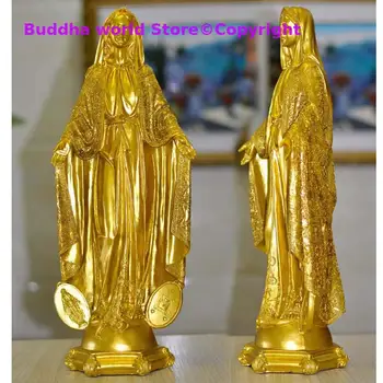 50 CM Büyük Hıristiyan Katoliklik Mesih İsa korusun sağlık güvenlik tılsım Tanrıça Meryem Madonna altın heykeli